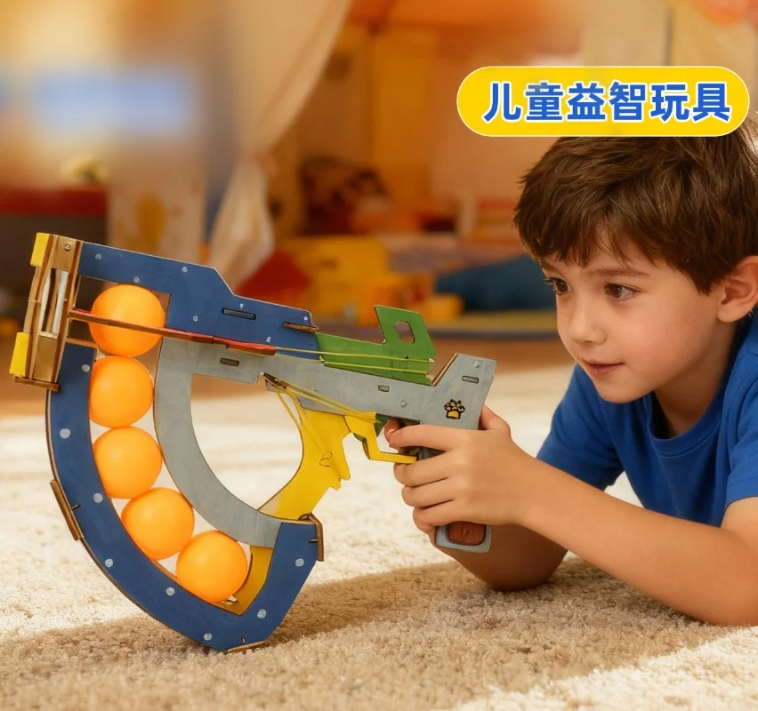 Children's Educational Toys DIY Table Tennis Gun Handmade Material Kit Educational Toys For Primary School Students G330