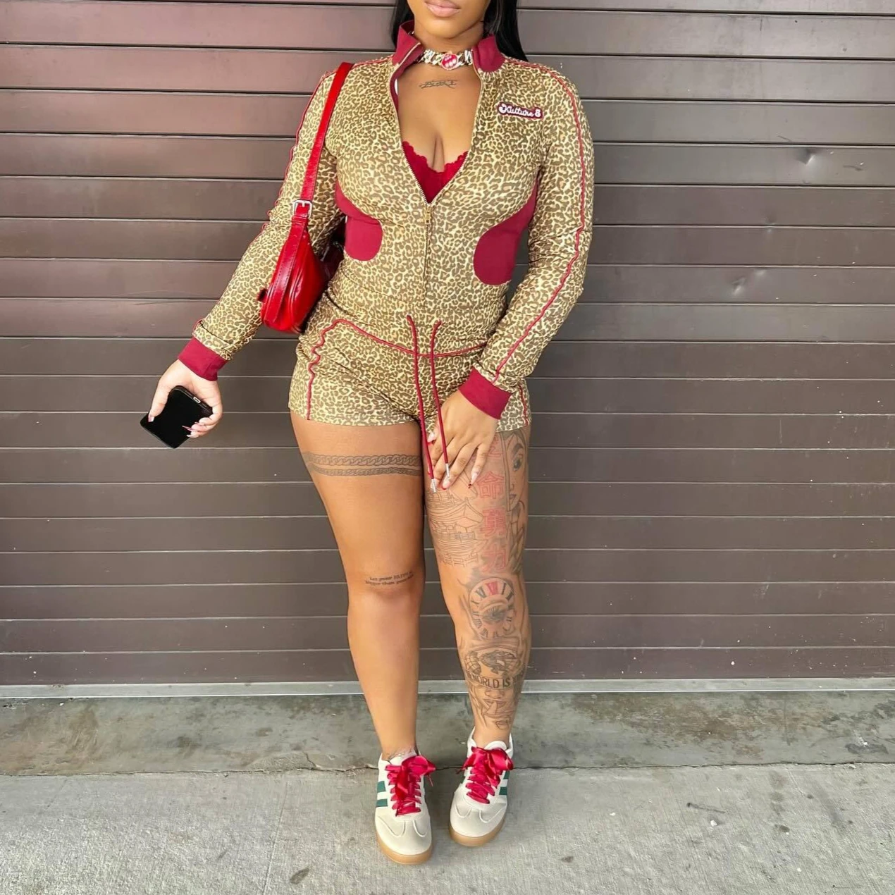 

Two Piece Sets Women Pant Set Leopard Print Matching Sets Casual Tops Short Pants Lace Up Elastic Waist Y2k Streetwear 2025