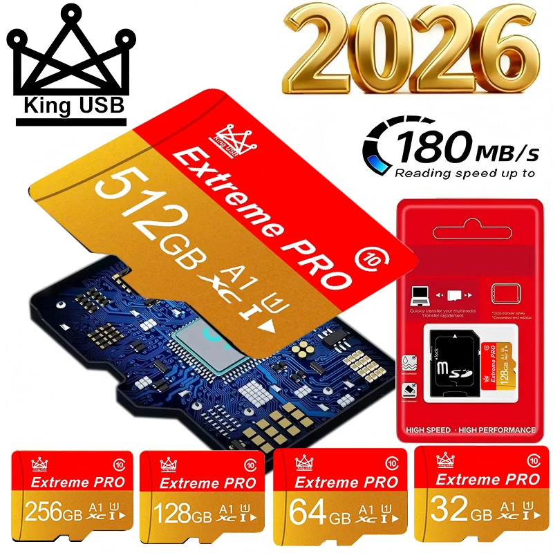 Premium TF Cards 512GB 128GB 64GB 32GB SD Cards Memory Card Micro TF SD Card Full HD V30 Shockproof for GPS/PC/Smart TV