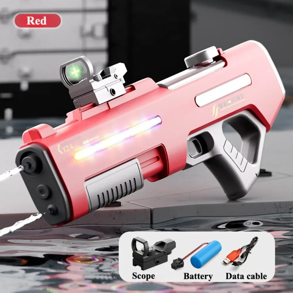

Electric Water Gun Toy with Light Large Capacity Water Absorption Shoot Water Pistol Summer Outdoor Pool Fight Games for Kids
