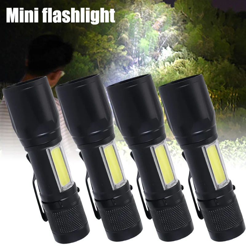 Mini Torch LED Rechargeable Flashlight Portable USB Charging Flashlight High Power Bank Camping Waterproof Long Range Lantern