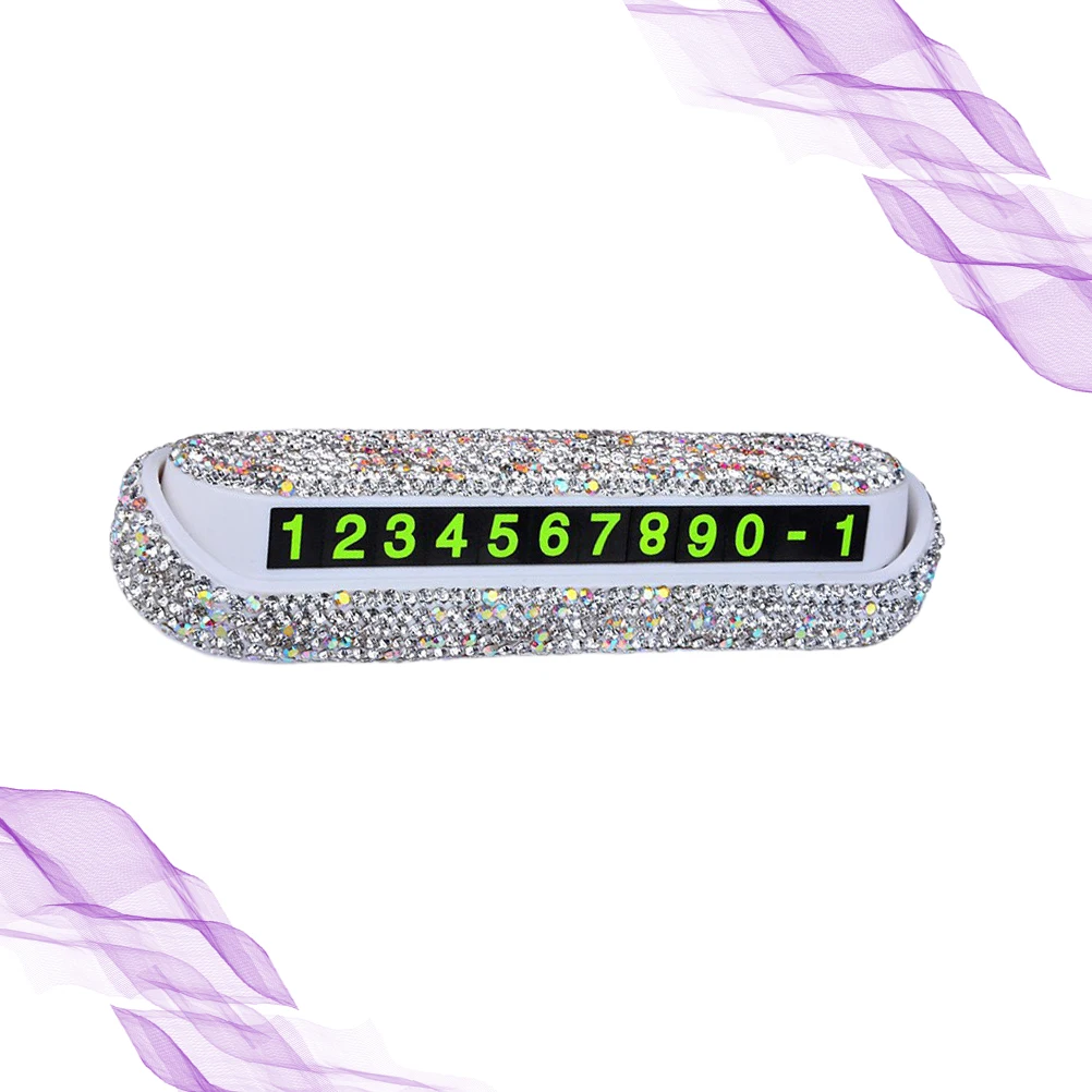 

1pc Aluminum Car Parking Temporary Hidden Card Rhinestone Durable Non Blocking High Temp Resistant Ornament