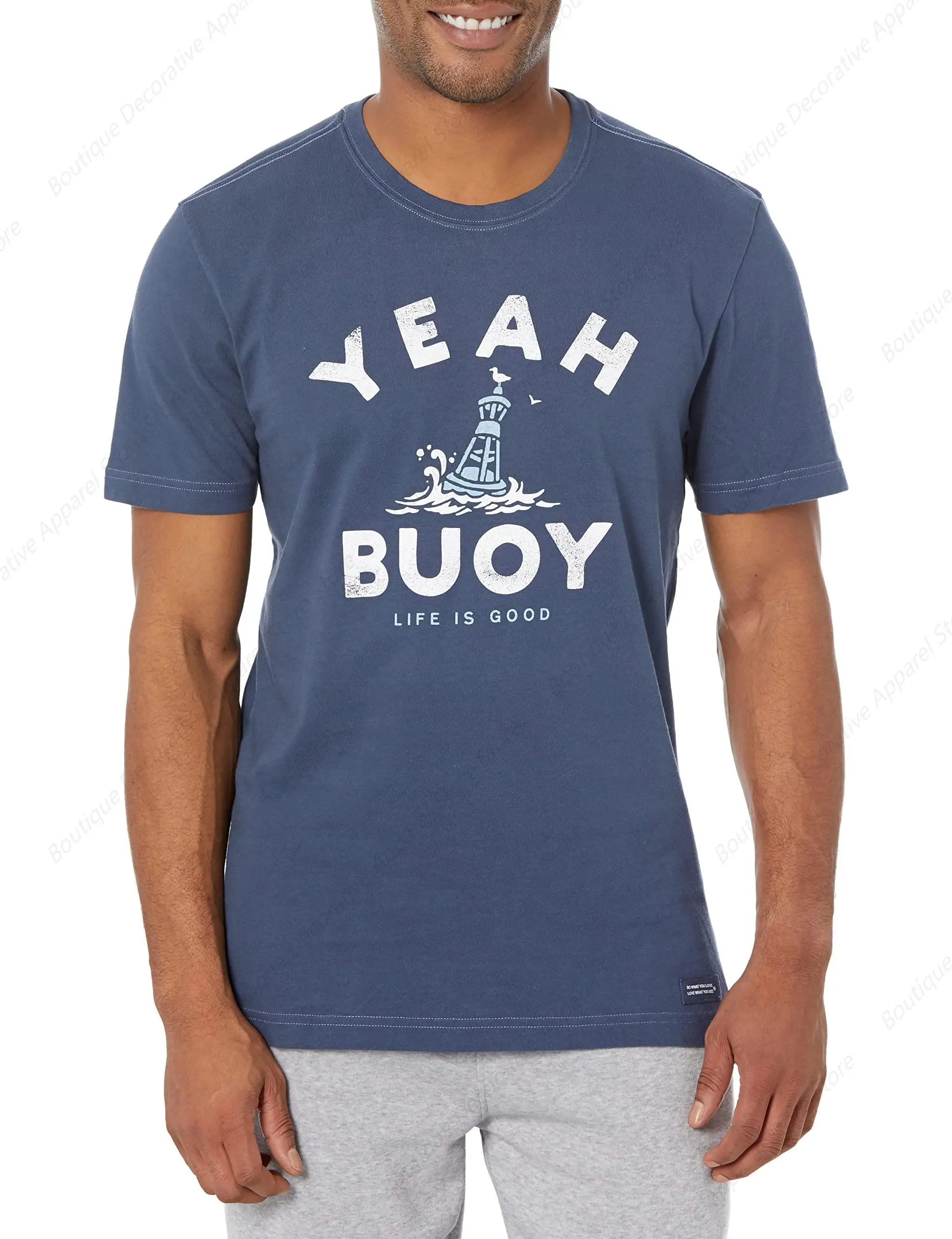 Men's Crusher Graphic T-Shirt Yeah Buoy, Darkest Blue