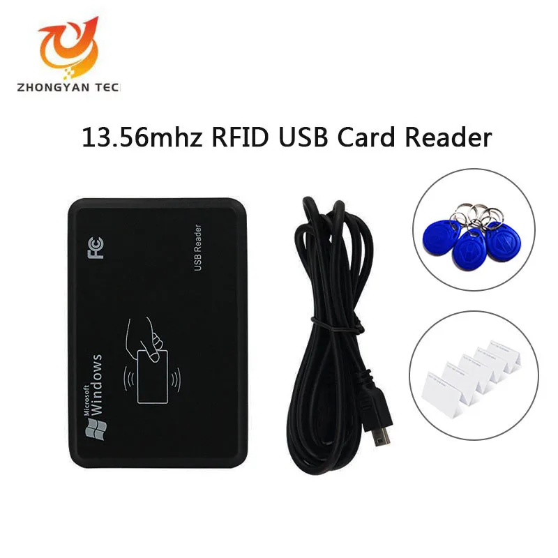 Contactless portabel 13.56Mhz IC M1 Skimmer kontrol akses RFID antarmuka USB pembaca kartu Desktop