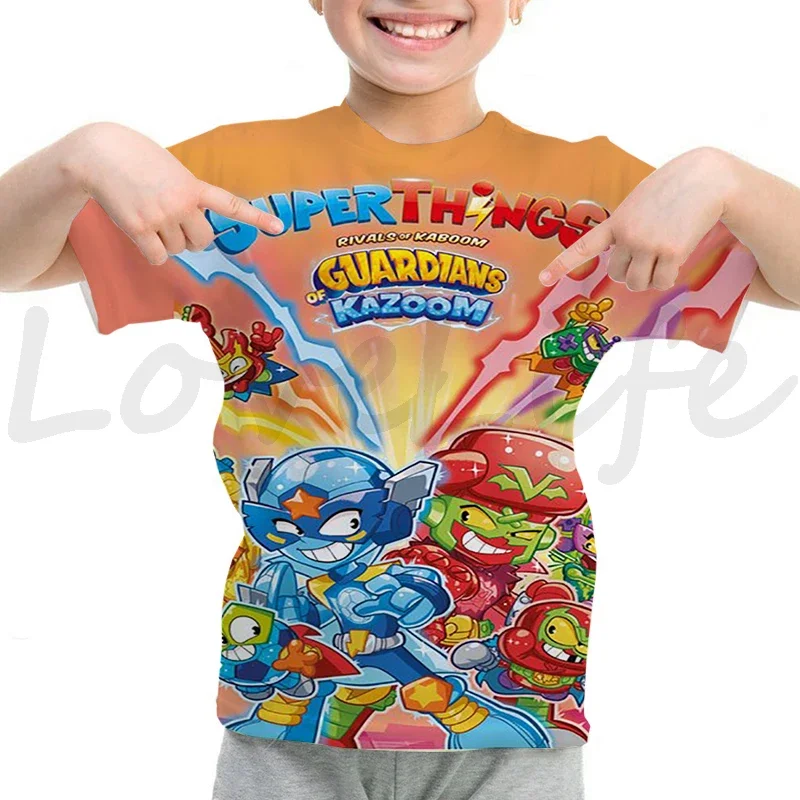 Camiseta infantil, camiseta infantil dos desenhos animados, Rescue Force Tops, camiseta infantil, meninos, meninas, verão