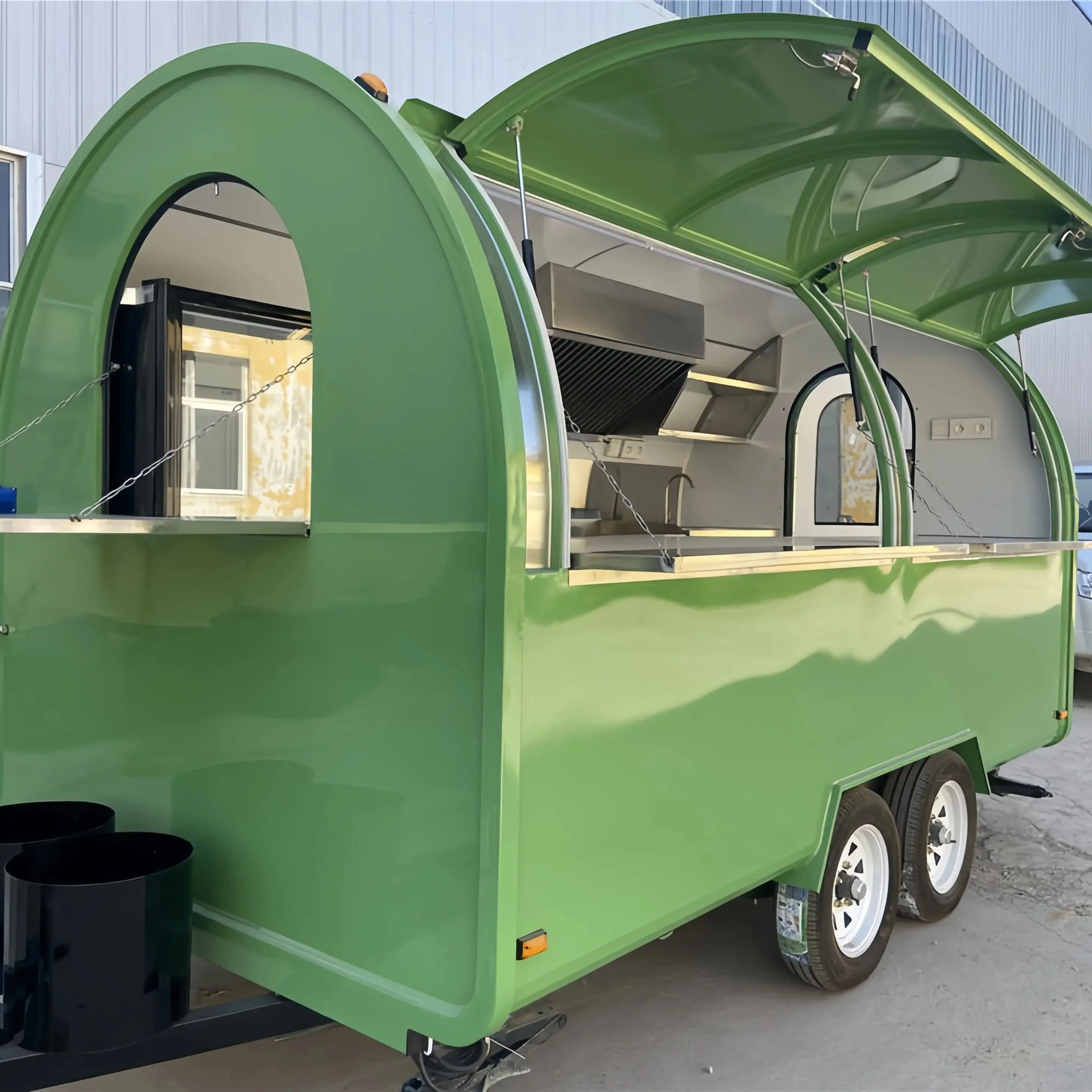 

Fully Equipped Customized Mobile Food Truck Trailer for Sale Waffle Barbecue Cake Mobile Snack Cart