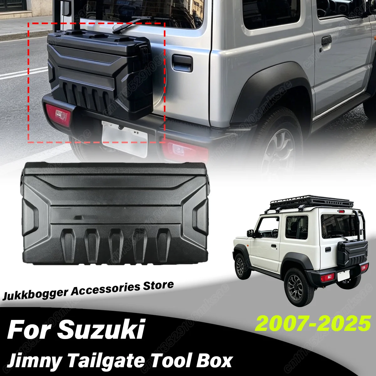 

For Suzuki Jimny 2007 2008 2009 2010 2011 2012 2013 2014 2015 2016 2017 2018 2019-2025 Car Tailgate Tool Box Decoration Body Kit