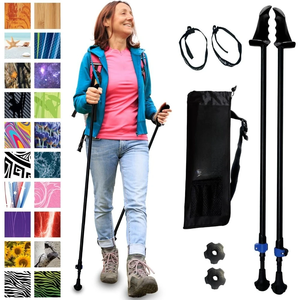 

New upgrade 2 Pieces Adjustable Motivator Walking Poles for Balance&Rehab-Patented Stability Grips - Lightweight, Adjustable