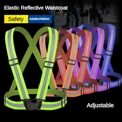 Outdoor Night Riding Reflective Elastic Vest Lightweight Adjustable High-gloss Walking Safety Belt Waterproof Running Equipment