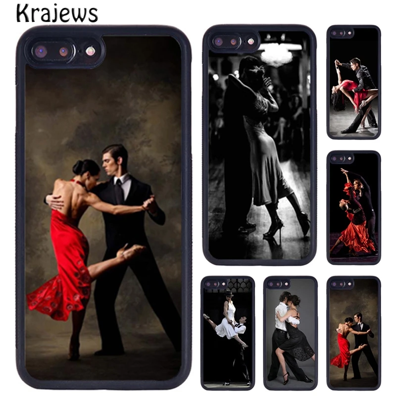 Krajews Latin Tango Dancing Dance Phone Case For iPhone 16 15 14 X XR XS 11 12 mini 13 Pro MAX Plus cover shell coque