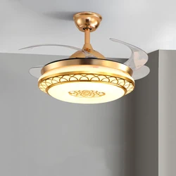 Frequency Conversion Ceiling Fan Lights Invisible Led Fan Light Living Room Bedroom Dining Room Ceiling Fan-Style Ceiling Lamp