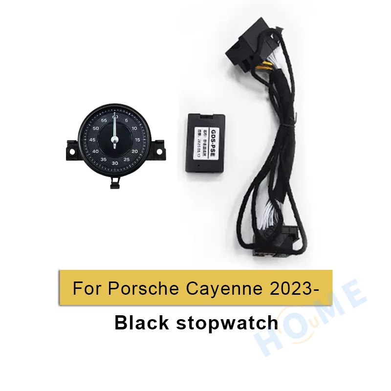 Interior Center Clock Compass Time Modification Accessional Panel Car Dashboard Console Stopwatch for Porsche Cayenne 2023-