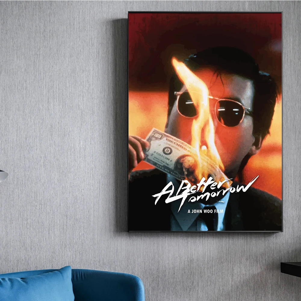 God Of Gamblers Movie Chow Yun-Fat Prints Poster Canvas Painting Modern Wall Art Picture For Living Room Bedroom Home Decoration