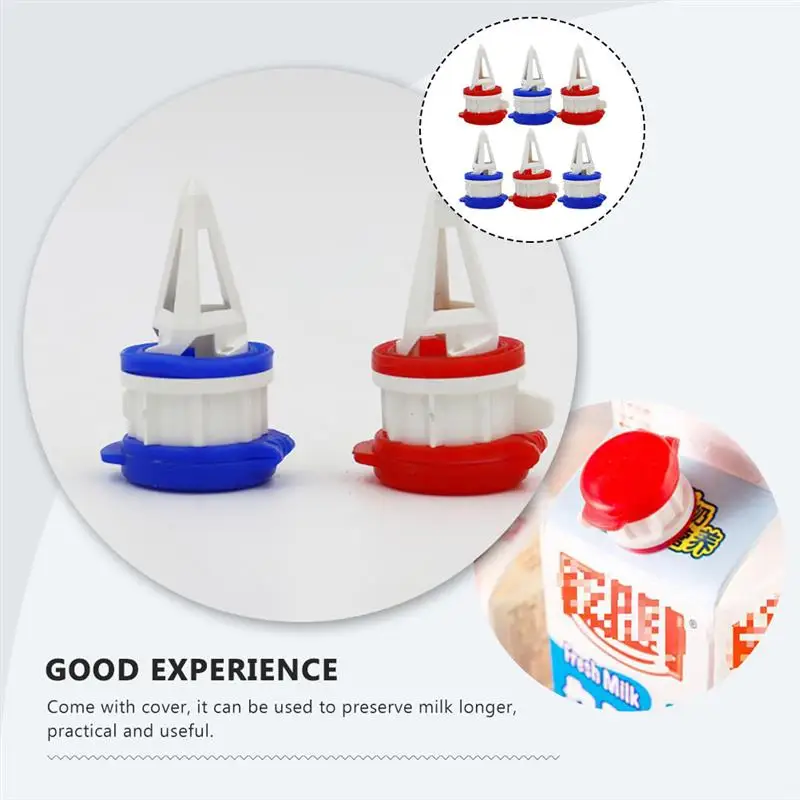 6Pcs Essential Box Drinks Diverter With Cover Useful Box Drinks Diverter Home Boxed With Cover Milk Extended Nozzle Deflector