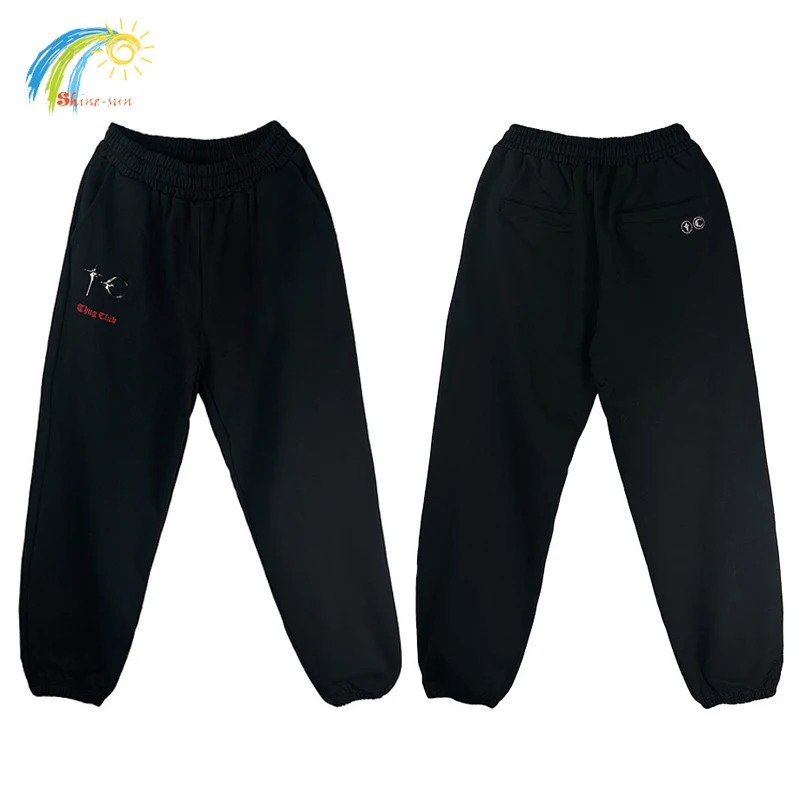 

Red Letters Logo Embroidery Thug Club Sweatpants Men Women Casual Fashion Jogger Drawstring Pants 100% Cotton Loose Trousers