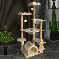 Cat Climbing Frame Strong Load-Bearing Capacity Large Outdoor Toy Cat Tree Tower Space Capsule Modern Scratching Post Climbing