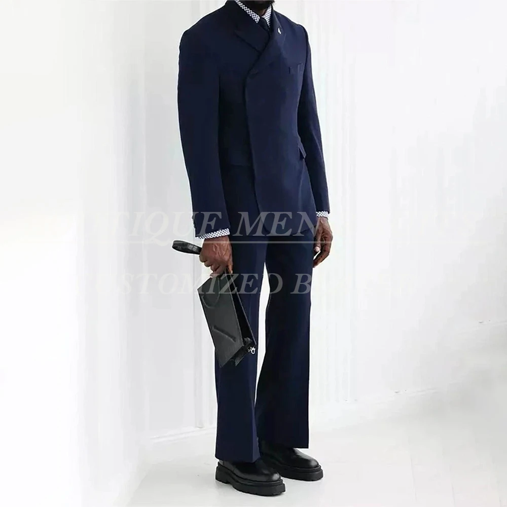 High Quality Men's Suits Fashion Single Breasted Peak Lapel Slim Fit 2 Piece Jacket Pants Sets Elegant Wedding Male Clothing - Image 3