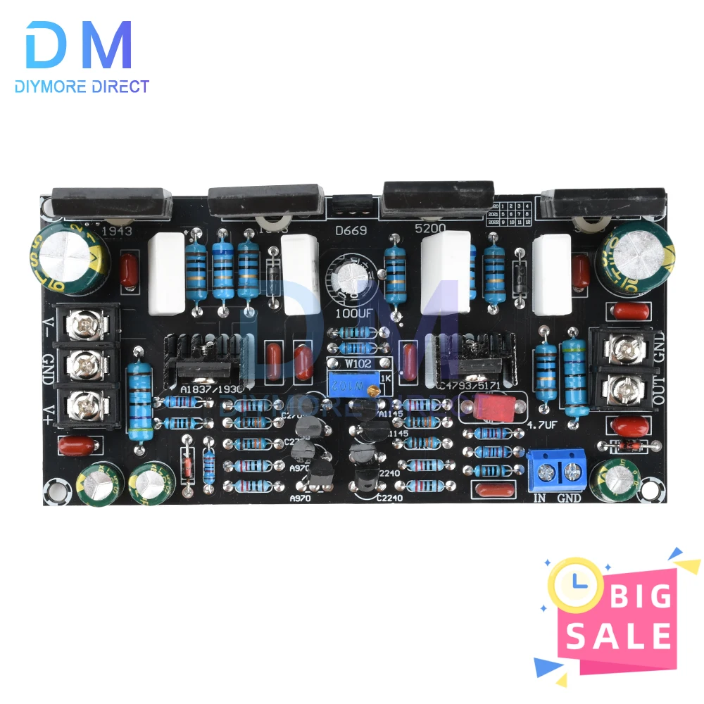 ± 20V-90V 200W Mono cyfrowy moduł wzmacniacza audio A1943/C5200 lampowy tylny wzmacniacz wysoka wierność czysta jakość dźwięku