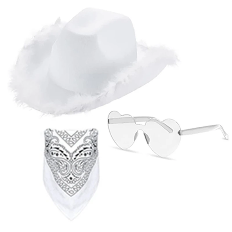 Sombrero de vaquero gafas Bandana conjunto Bandanas despedida de soltera disfraz de fiesta nupcial