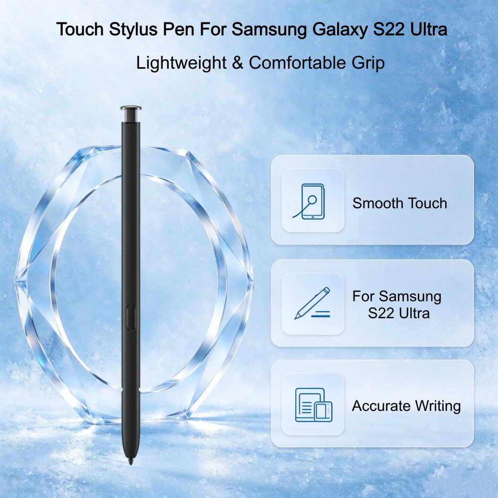 Touch Stylus S Pen for Samsung Galaxy S22 Ultra With Spare Replacement Tips and Transparent Pen Storage Case, Non-Bluetooth