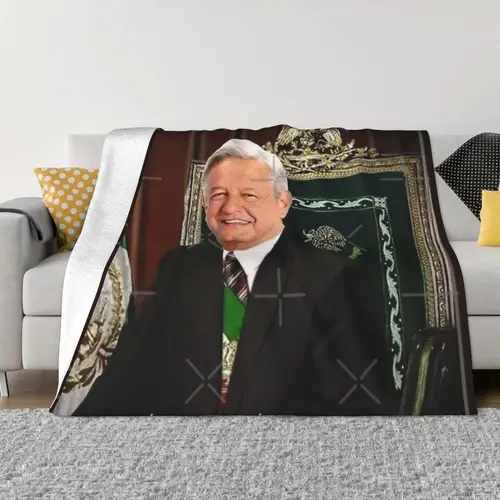 Amlo Presidente 울트라 소프트 마이크로 플리스 담요 