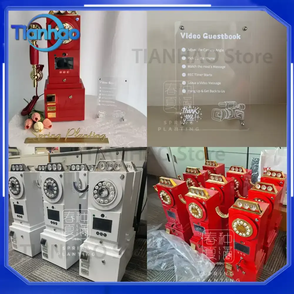1080P Video Guestbook Phone for Wedding Telephone Booth for Leaving Messages and Wedding Decoration