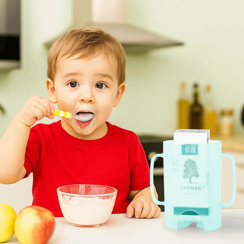 

Plastic Squeeze Pouch Holder Squeeze Proof Reusable Food Pouch Holder with Handle Comfortable Drink Box Holder for Baby