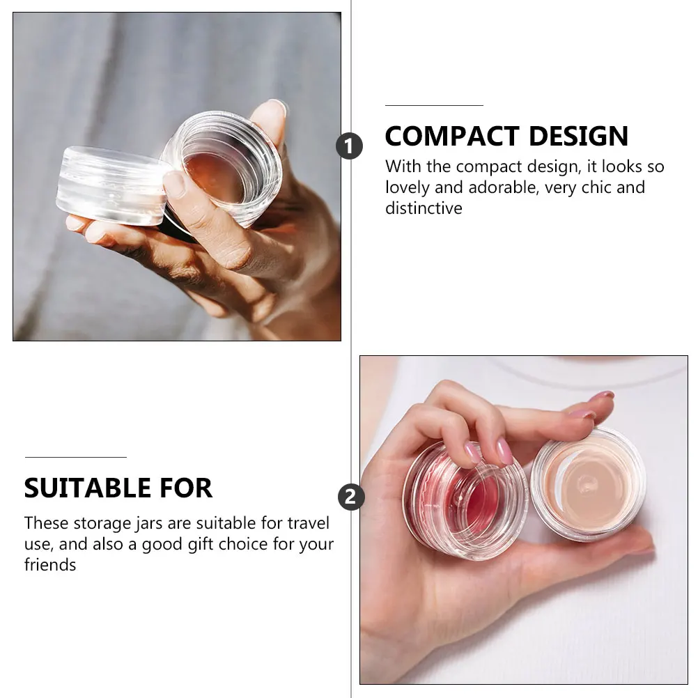 

55pcs Black Lid Round Cream Jars Empty Containers for Travel Toiletry Sample Bottles Refillable Storage