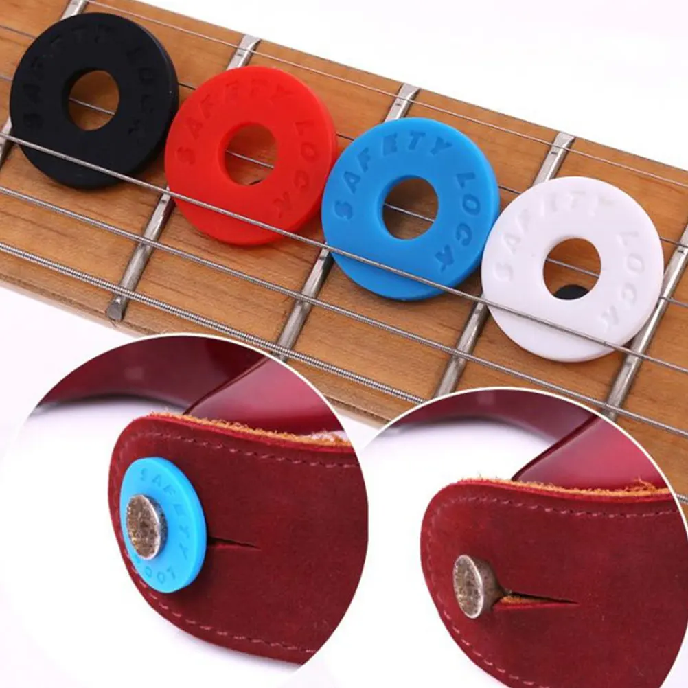 

12 Pcs Accessories Anti-slip Gasket Guitar Harness Rubber Simple Bass Anti-drop Blocks