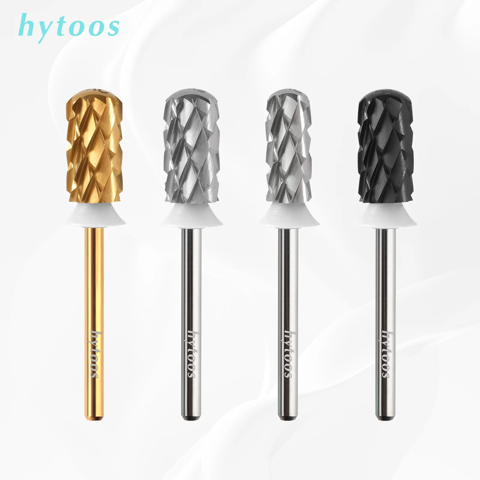 HYTOOS 5XC Veiligheid Acryl Nail Boor Afgeronde Top Barrel Carbide Boor voor Nagels Dikke Gel Remover Manicure Accessoires