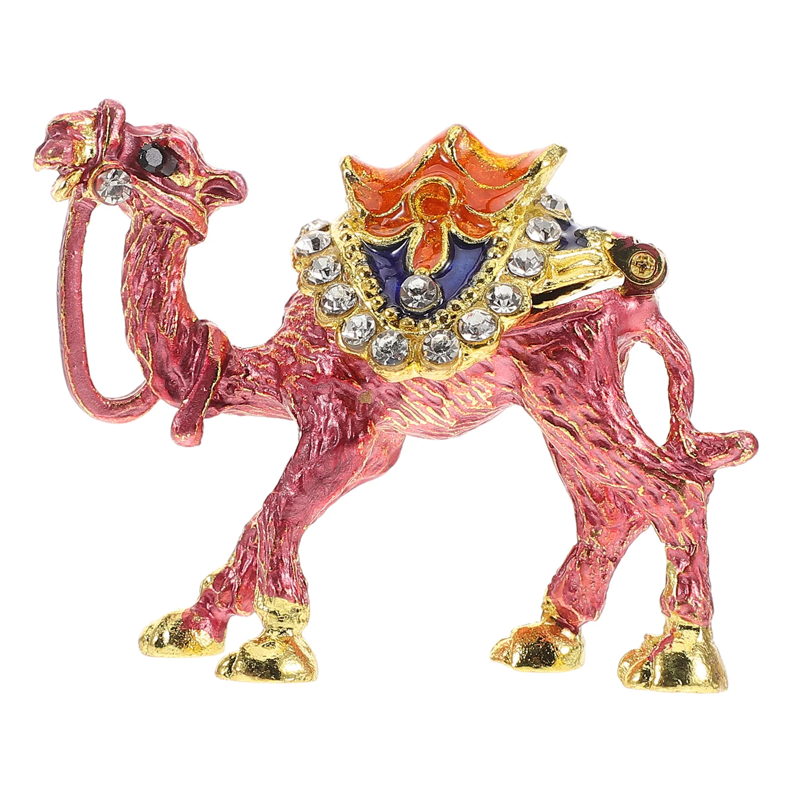 

Vintage Luxury Jewelry Ornament Rhinestone Camel Decorative Storage Trinket Box Cultural Craftsmanship Middle Eastern Style