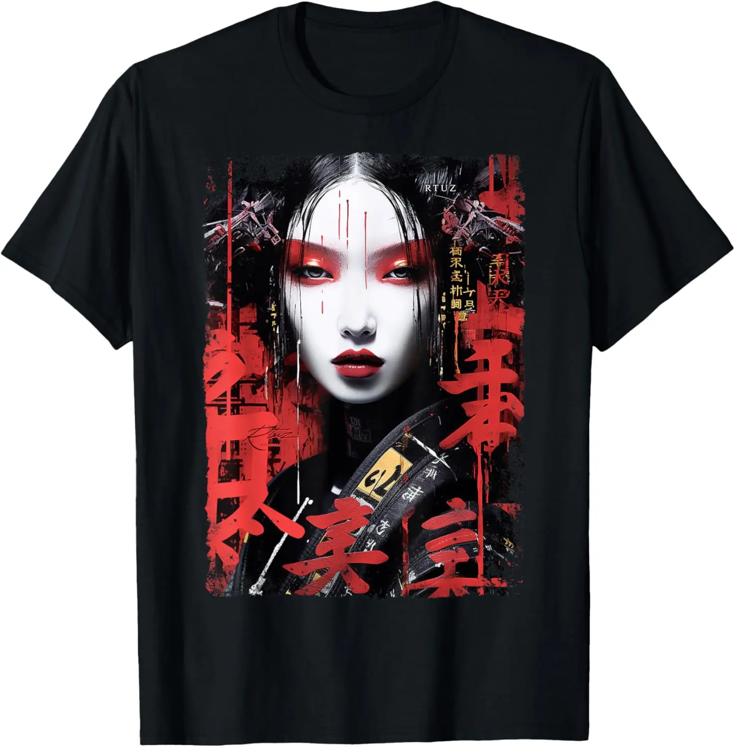 Hip Hop Y2K Vintage Hipster Edgy Urban Streetwear Geisha T-Shirt