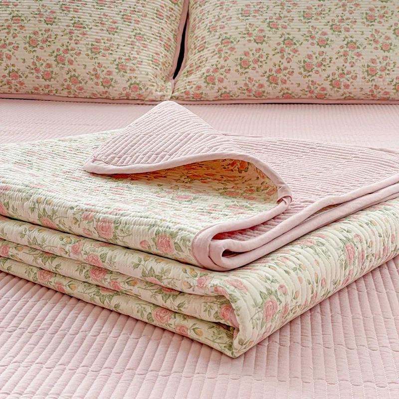 Floral Printed Bedspread for Beds Quilted Thick Blanket Bed Single/Double/Queen Bed Cover sabanas matrimoniales (No Pillowcase)