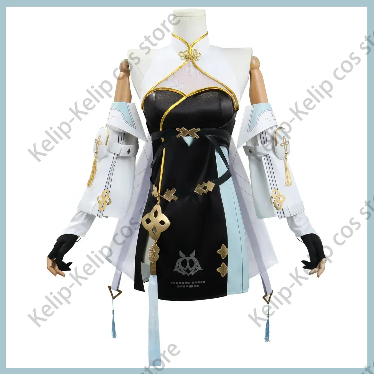 Anime Game Wuthering Waves Baizhi Cosplay Kostuum Pruik Chinese Stijl Cheongsam Zwarte Jurk Vrouw Sexy Traditioneel Festivalpak