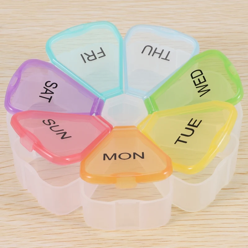 Hot Kf-2 Pcs Weekly Pill Organizer, Portable 7 Day Pill Box Case With Large Separate Compartments