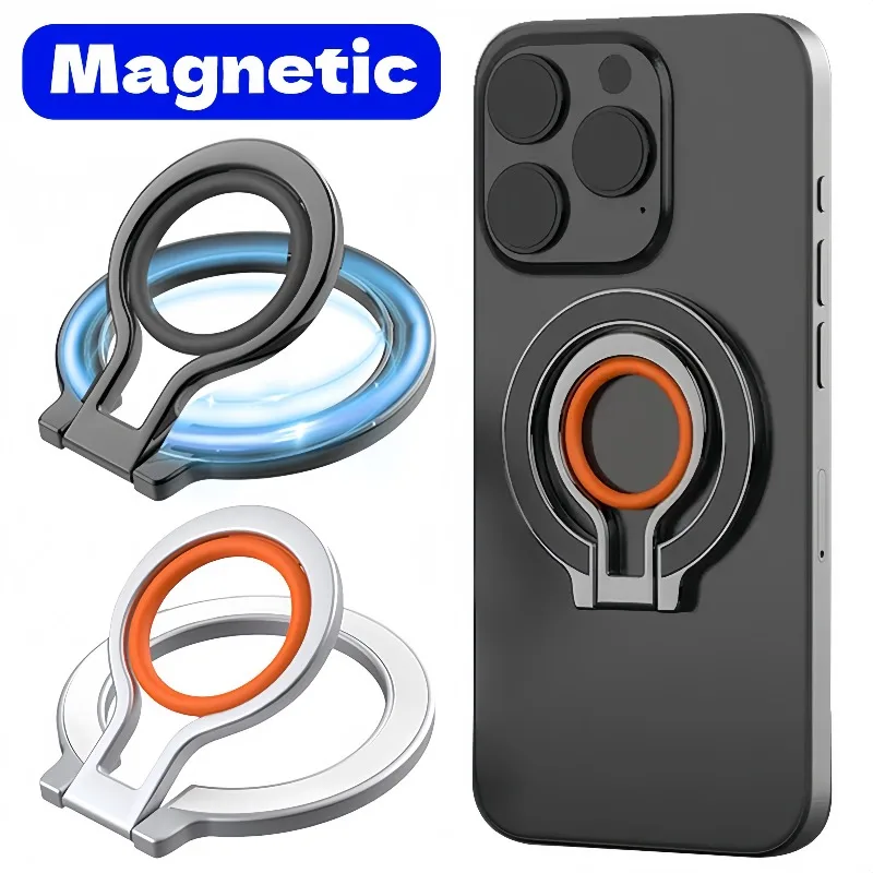Magnetischer Handyhalter 360° °   Klappring-Magnethalter für Magsafe, starker Magnet, Silikon-Metallhalterung für Samsung iPhone