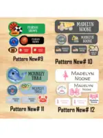 108 etiquetas impermeables para guardería: pegatinas con nombre apto para lavavajillas |   Útiles escolares Etiquetas de nombres personalizadas