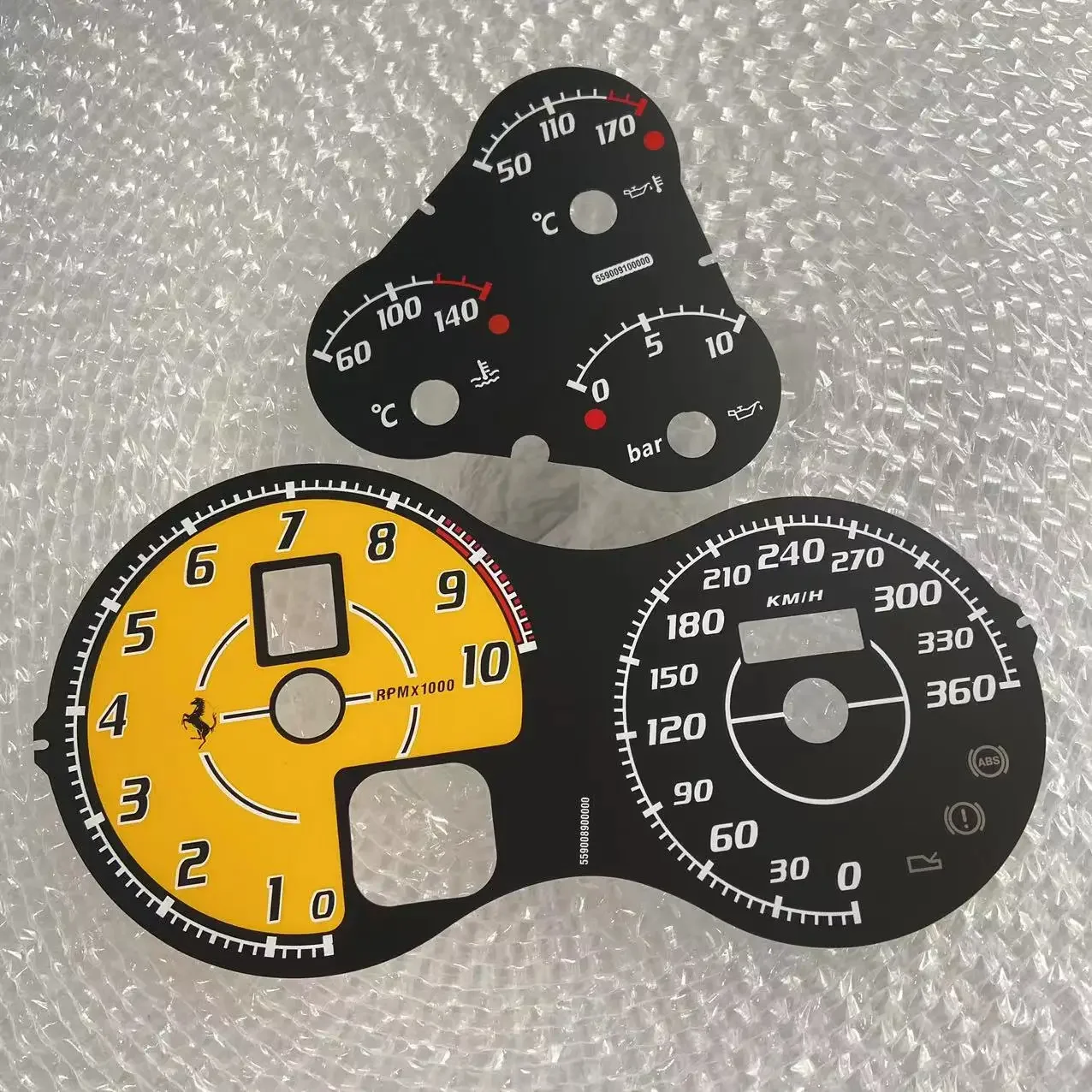 

For Ferrari 360 F430 05-09 Scuderia Spider Gauge Dial Faceplate Instrument Cluster Overlay Speedo Disc