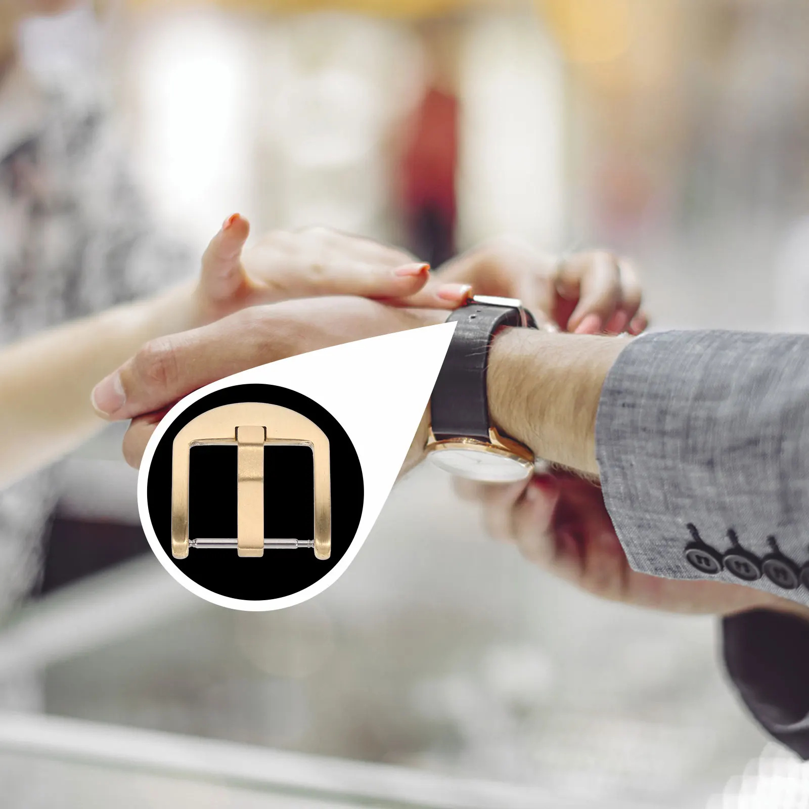 

Pure Copper Watch Clasp Durable Professional Buckle Replaceable Golden Color Easy Application Smooth Bright Longlasting