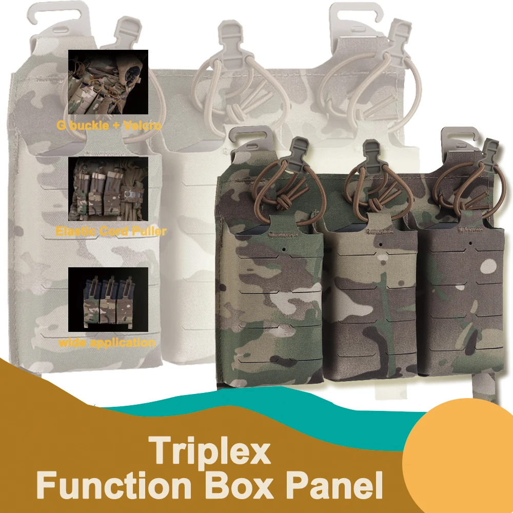 

Tactical Triplex Function Box Panel Undershirt Accessory Kit for Pistol Mag Pouch MOLLE Mag Carrier Airsoft Chest rig Accesories