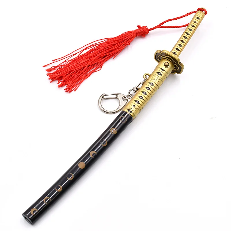 22cm Touken Ranbu Mikazuki Munechika Sword Game Peripheral Metal Springing Samurai Sword Katana Weapon Model Keychain Gift Toys