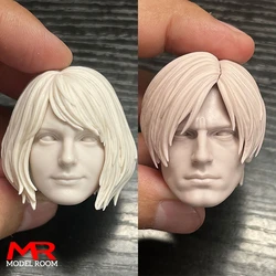 Unpainted 1/6 Scale Head Sculpt Carving Model Fit 12'' Male Female Soldier Action Figure Body Dolls In Stock