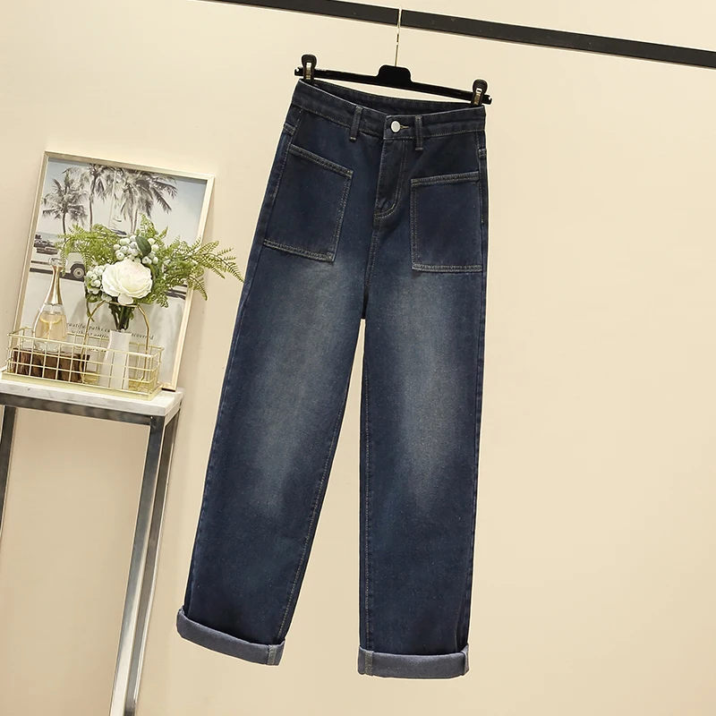 

Retro American Straight Leg Men's Jeans Casual Loose Wide Leg Autumn Winter Faion Street High Street Brand Long Pants