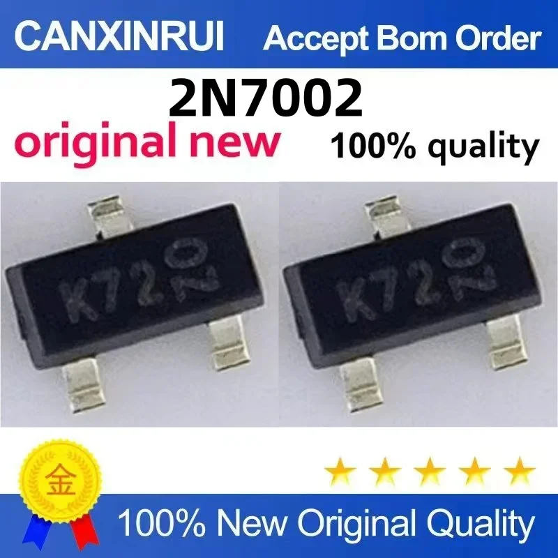(5-100 pieces) Brand new 2N7002 2N7002K-7-F silk screen K72 surface mount transistor SOT23-3 3-pin