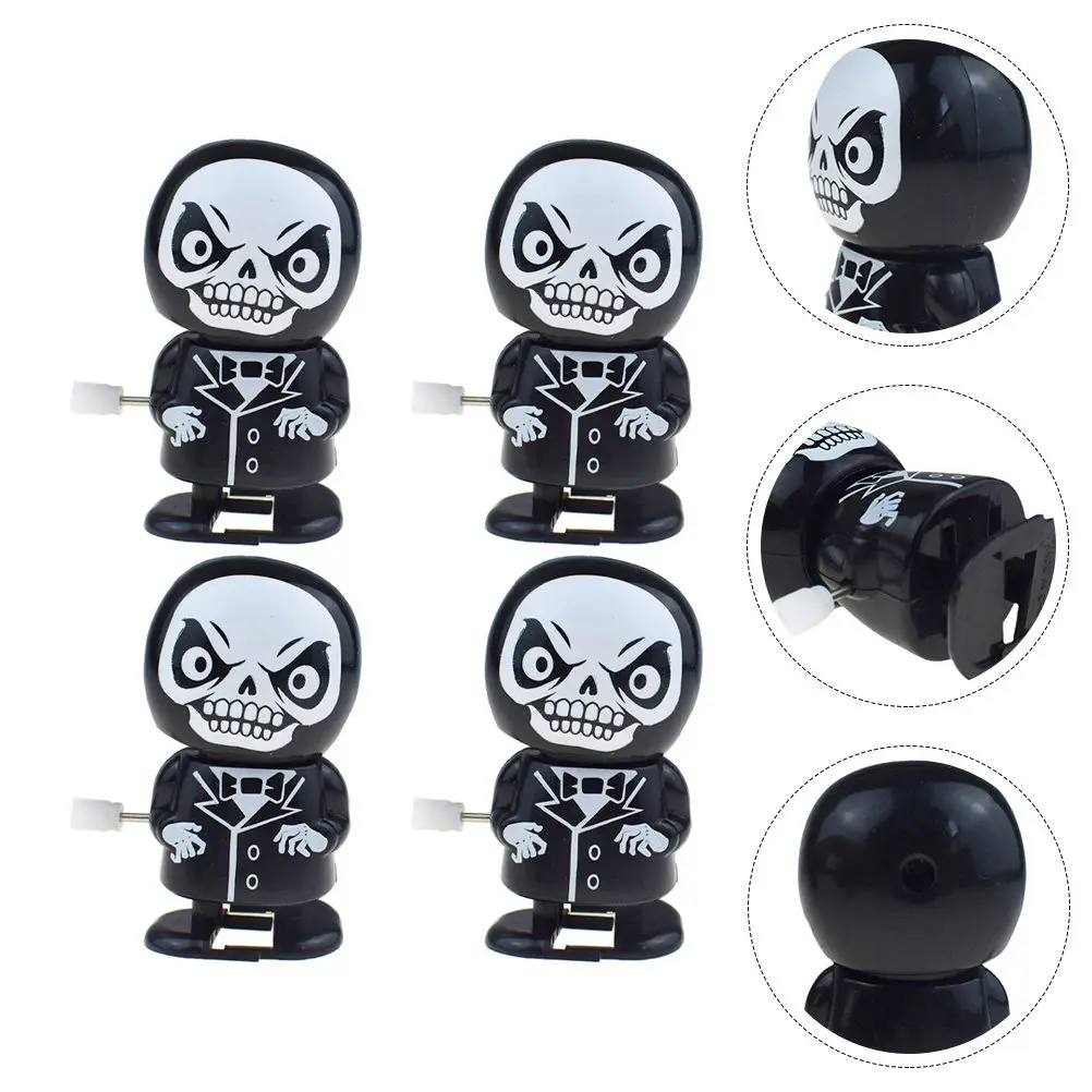 

Набор из 4 заводных игрушек-приколов на Хэллоуин: часовые механизмки-приколы, фестивальные шуточные фигурки Жнеца из АБС-пластика