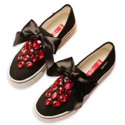 Red Diamond Shoes 2022 Autumn Slip-on Flats Women Shoes Casual Lazy Canvas Shoes Loafers Zapatos Mujer