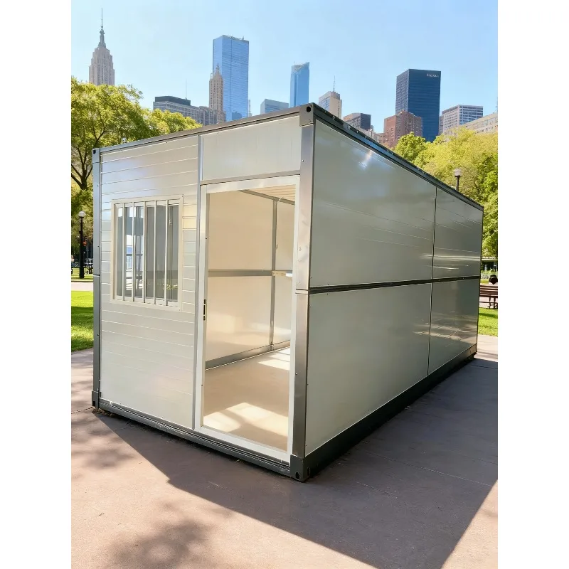 

Earnest Portable mini modular prefabricated house; steel structure mobile house; villa with pointed roof for park entertainment.