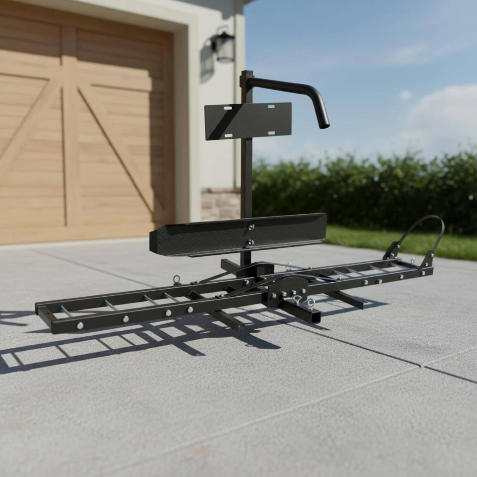 Rear Motorcycle Carrier Rack Carbon Steel Motorcycle Hitch Carrier Hitch-Mounted Rack License Bracket Dirt Bike Hauler
