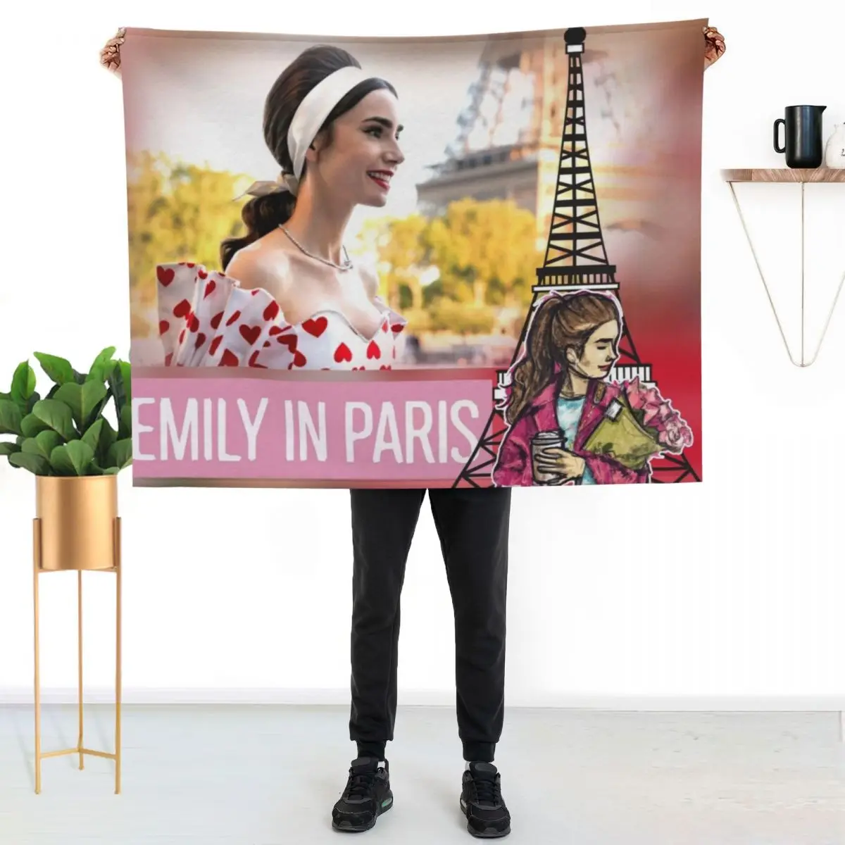 

Emily in Paris Throw Blanket Stylish Decor Blanket Gift for Friends Roommate