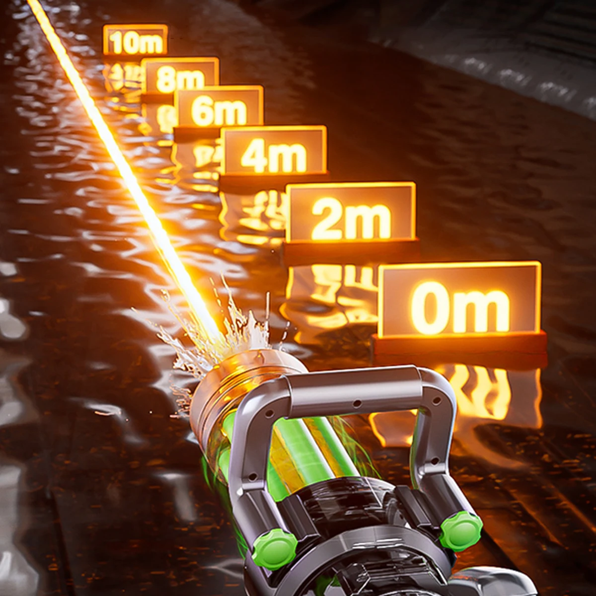 لعبة مسدس الماء جاتلينج الأوتوماتيكية مع إضاءة رائعة مسدس شفافة بود مسدس ناسف مدفع حمام سباحة صيفي هدية للأطفال البالغين #5